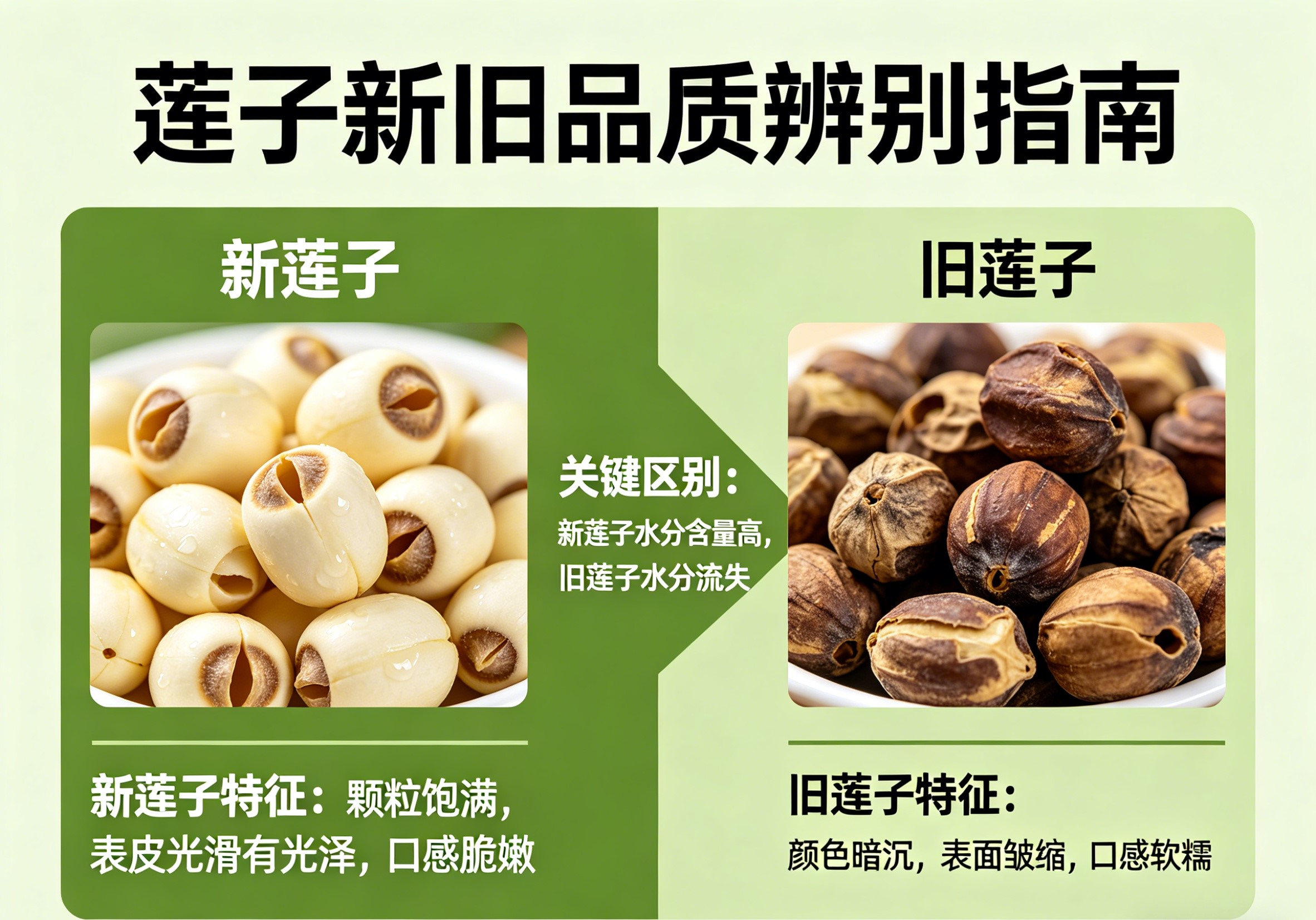 莲子新旧品质辨别